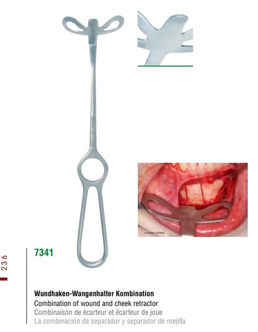 Combination of wound and cheek retractor — image 1