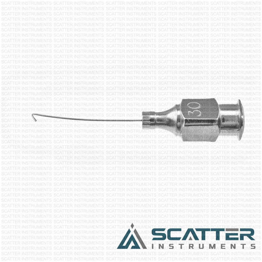 Corydon hydrodissection cannula, 30 gauge, curved left — image 1