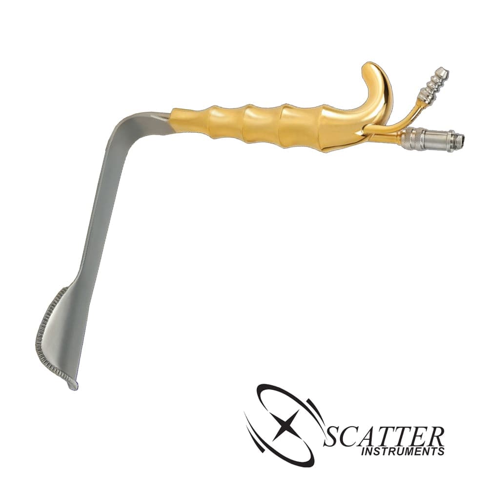 Epstein Abdominoplasty Retractor, Curved Blade With Fiber Optic And Suction Tube — image 1
