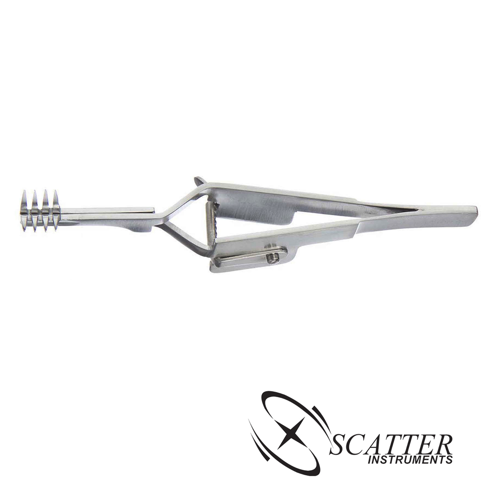 Heiss Skin Retractor 10cm, Cross Action, 4x4 Prongs Heiss Skin Retractor 10cm, Cross Action, 4x4 Prongs