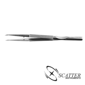 Micro Forceps Curved 8mm Round Handle